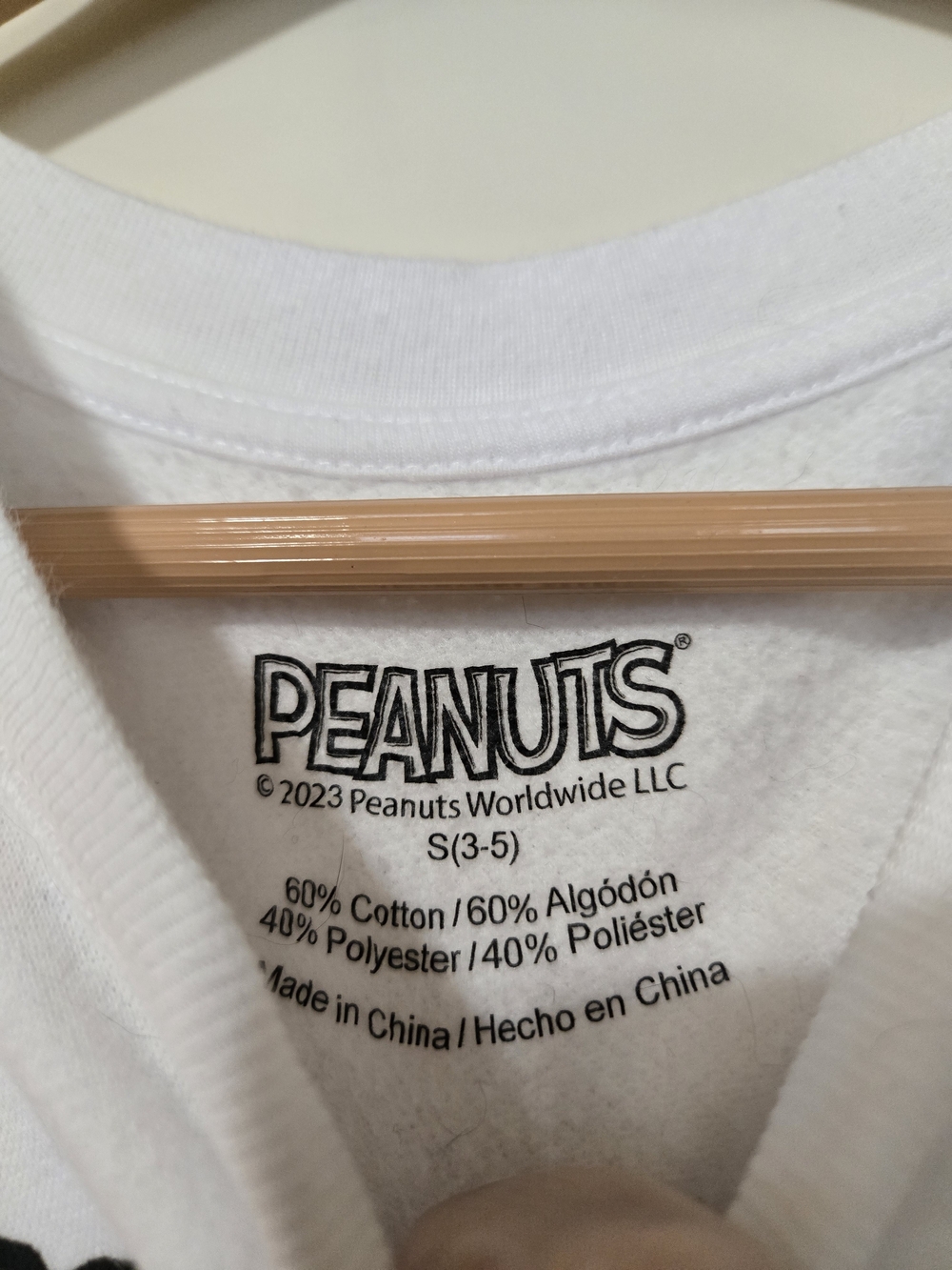 Peanuts White Sweatshirt with Black Snoopy Illustration - Picture 2 of 8